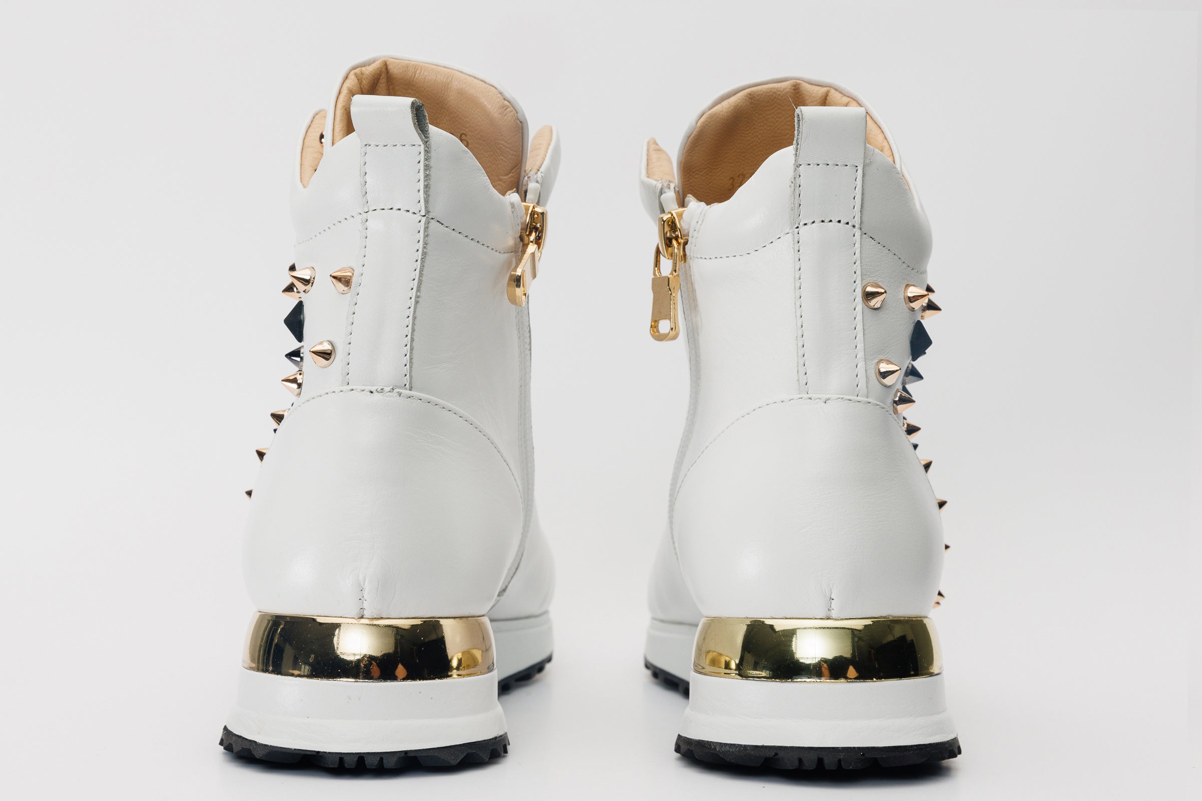 The Infanta High-Top White Spike Leather Sneaker Limited Edition Universal Fit