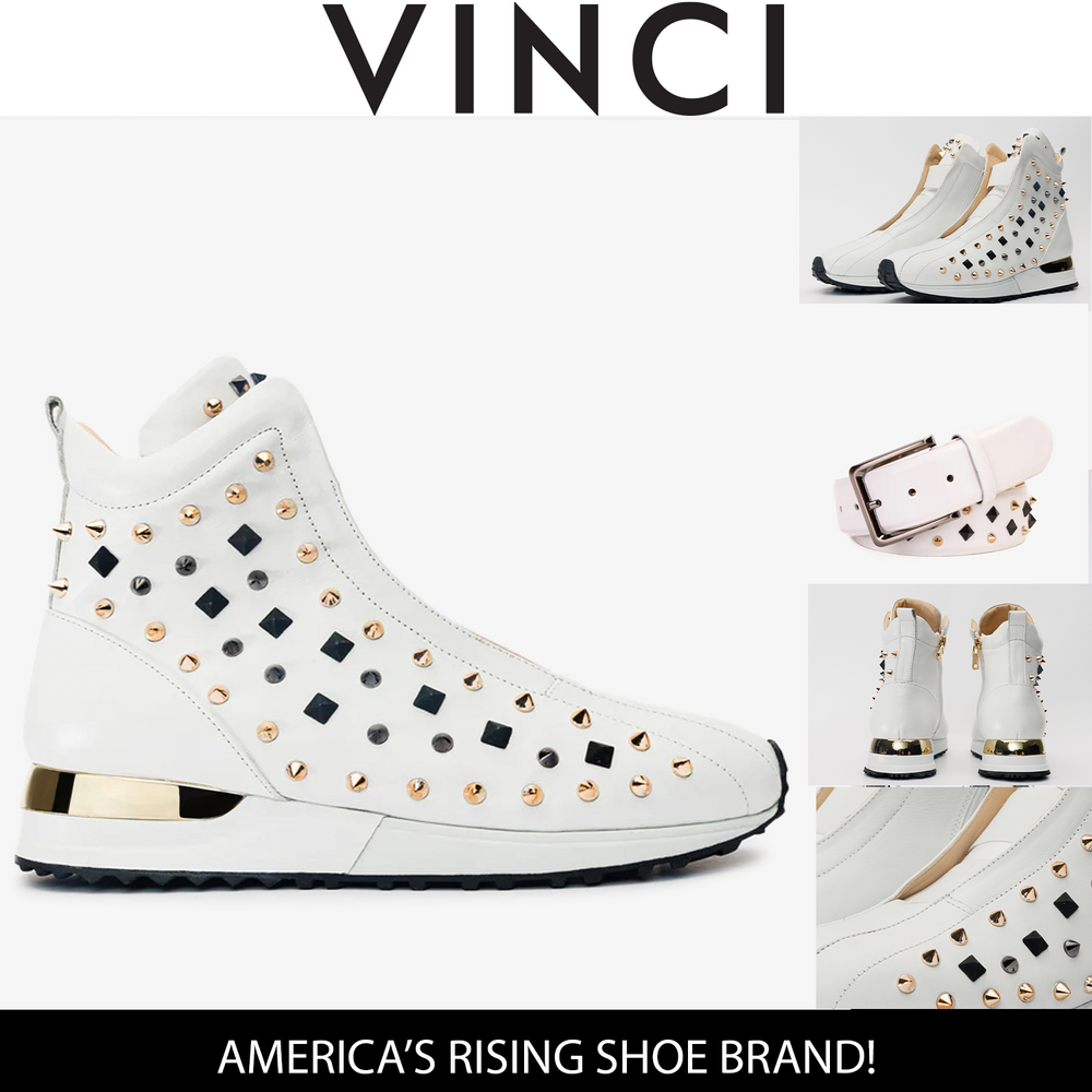The Infanta High-Top White Spike Leather Sneaker Limited Edition Universal Fit