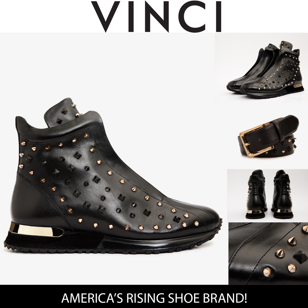 The Infanta High-Top Black Spike Leather Sneaker Limited Edition Exclusive Style