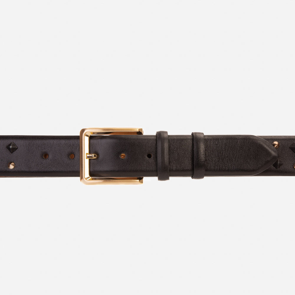 The Infanta Black Spike Leather Belt On Sale