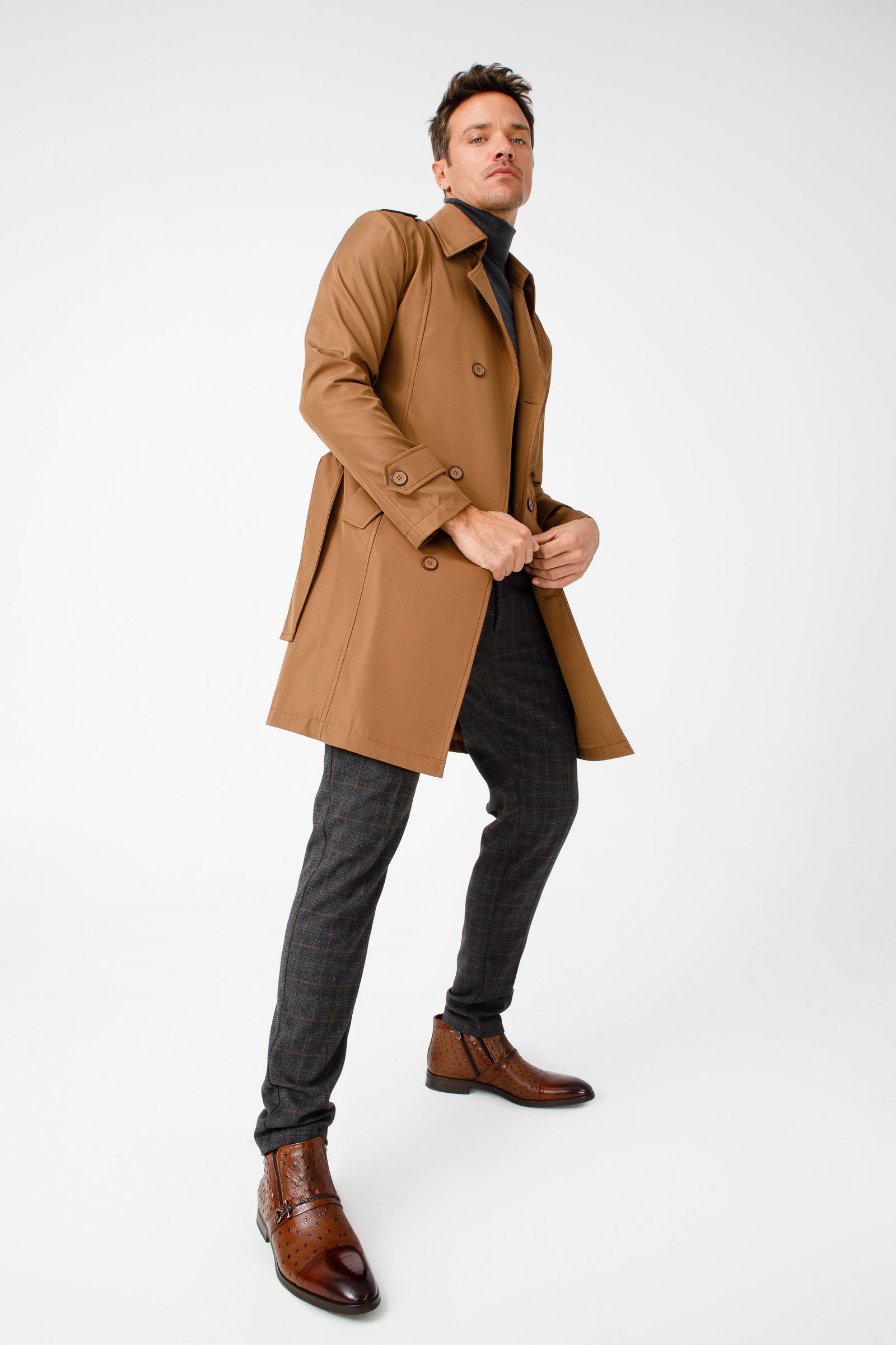 The Dallas Tan Leather Bit Ankle Zip-Up Dress Boot Universal Fit