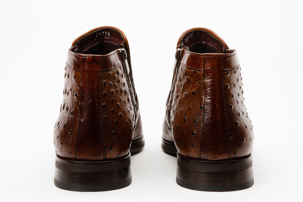 The Dallas Tan Leather Bit Ankle Zip-Up Dress Boot Universal Fit