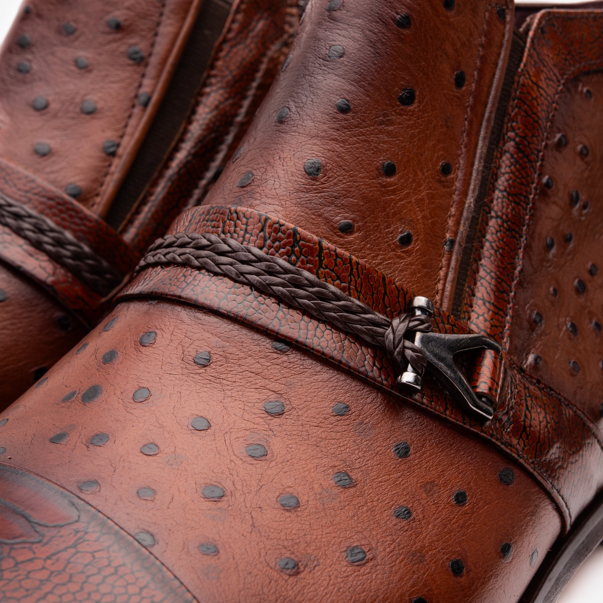 The Dallas Tan Leather Bit Ankle Zip-Up Dress Boot Universal Fit