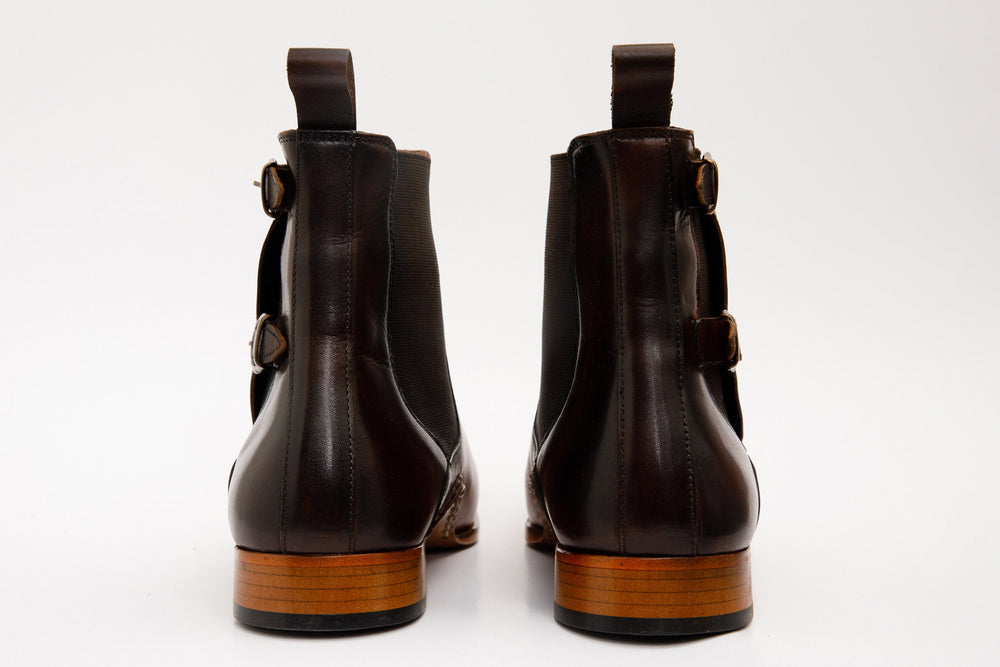 The Royal Hand Craft Tan Leather Double-Buckle Chelsea Boot Fine Craftsmanship