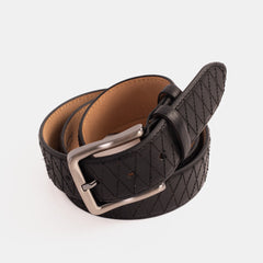 The Adler Black Leather Belt For Sale