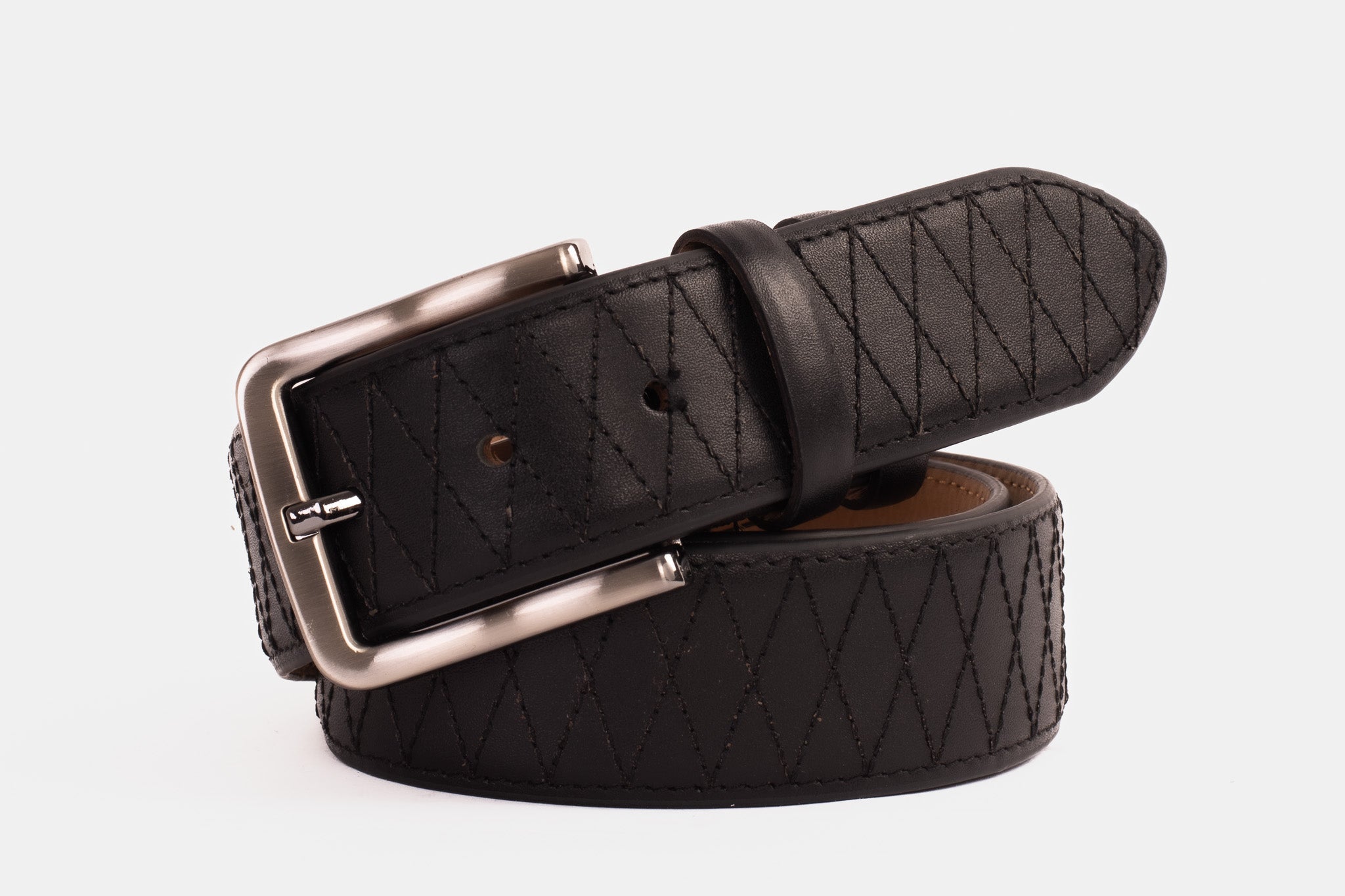 The Adler Black Leather Belt For Sale