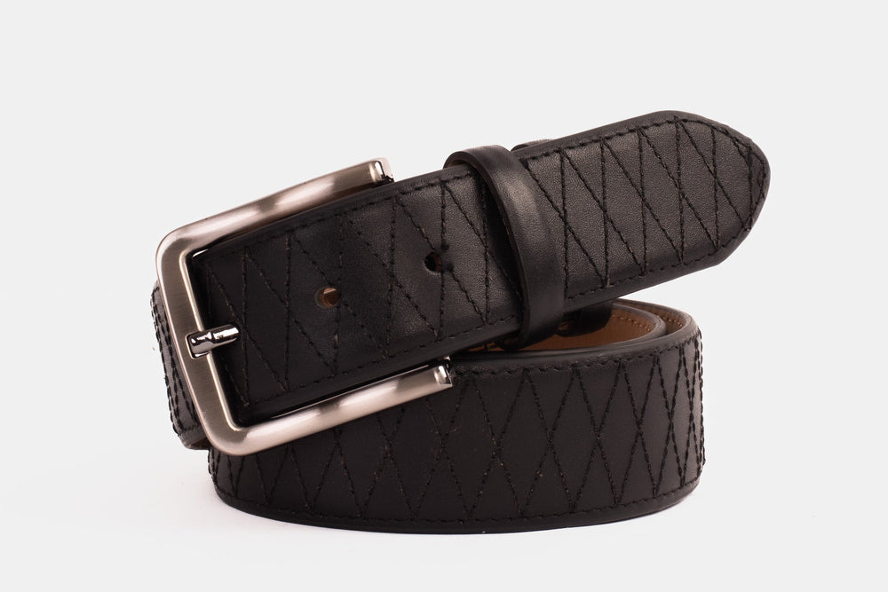 The Adler Black Leather Belt For Sale