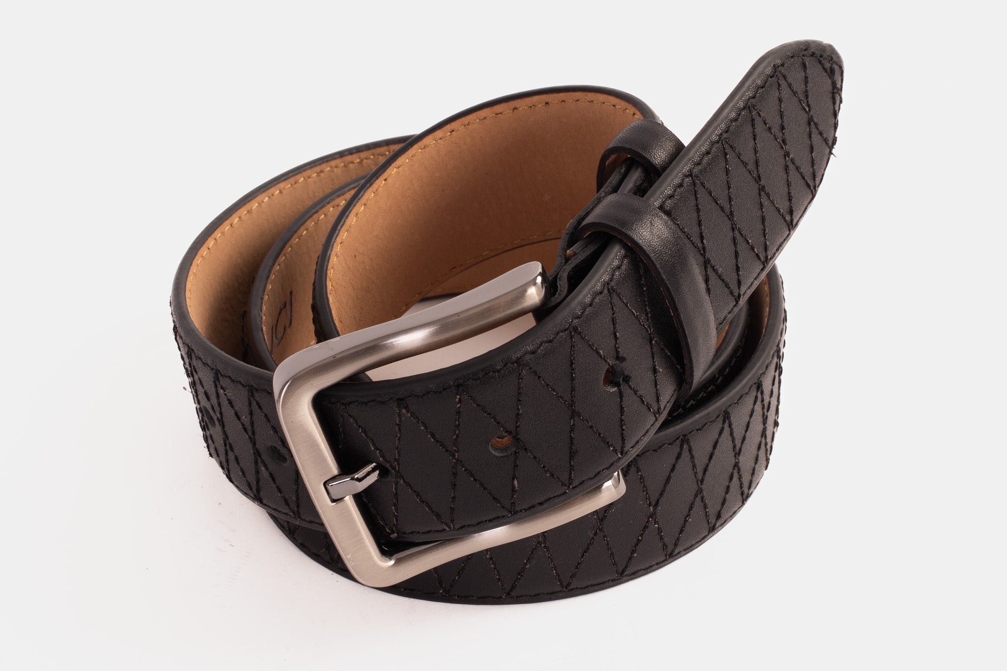 The Adler Black Leather Belt For Sale