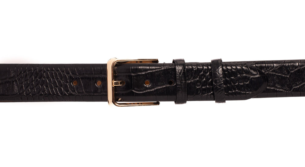 The Monaco Black Leather Belt Universal Fit