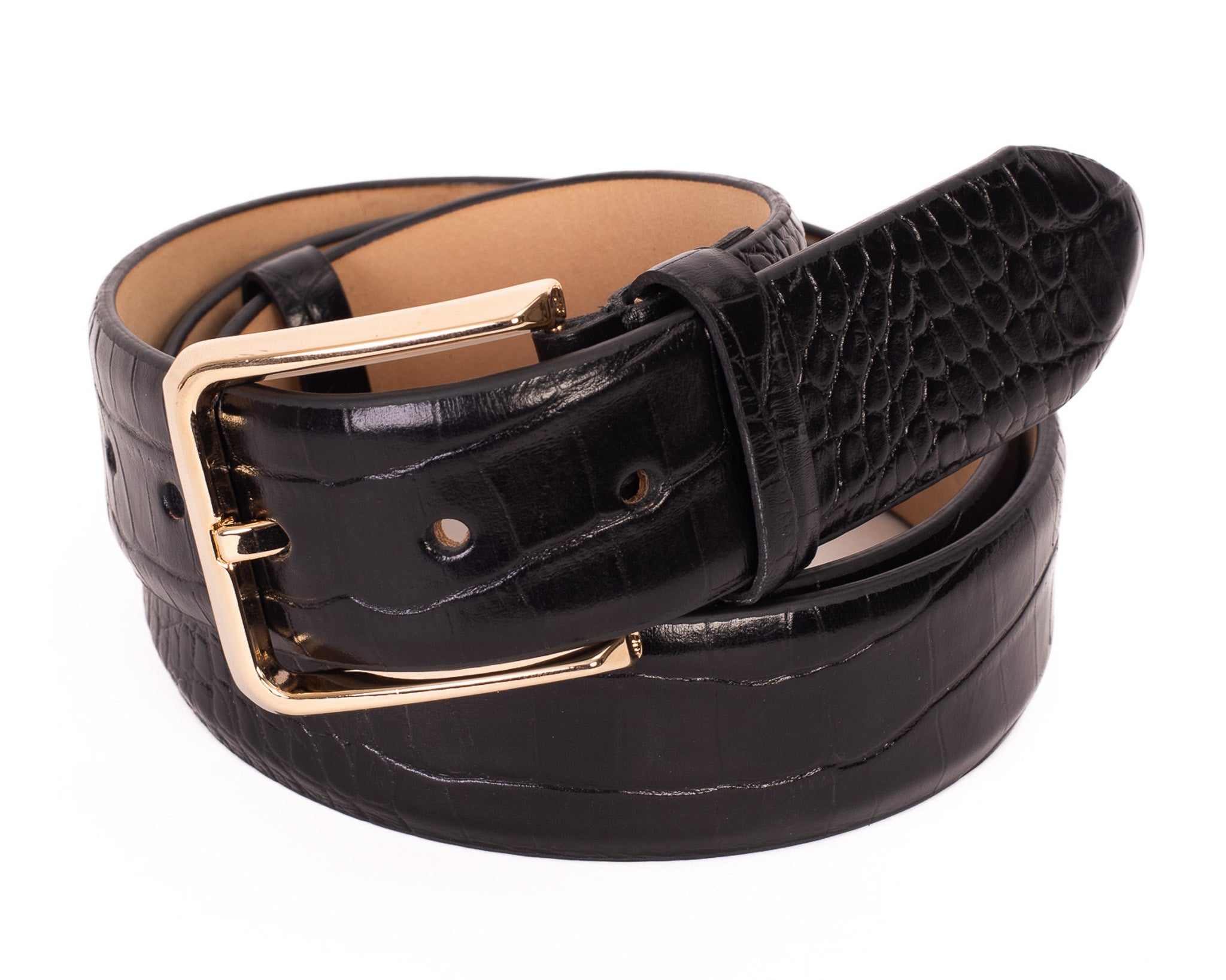 The Monaco Black Leather Belt Universal Fit