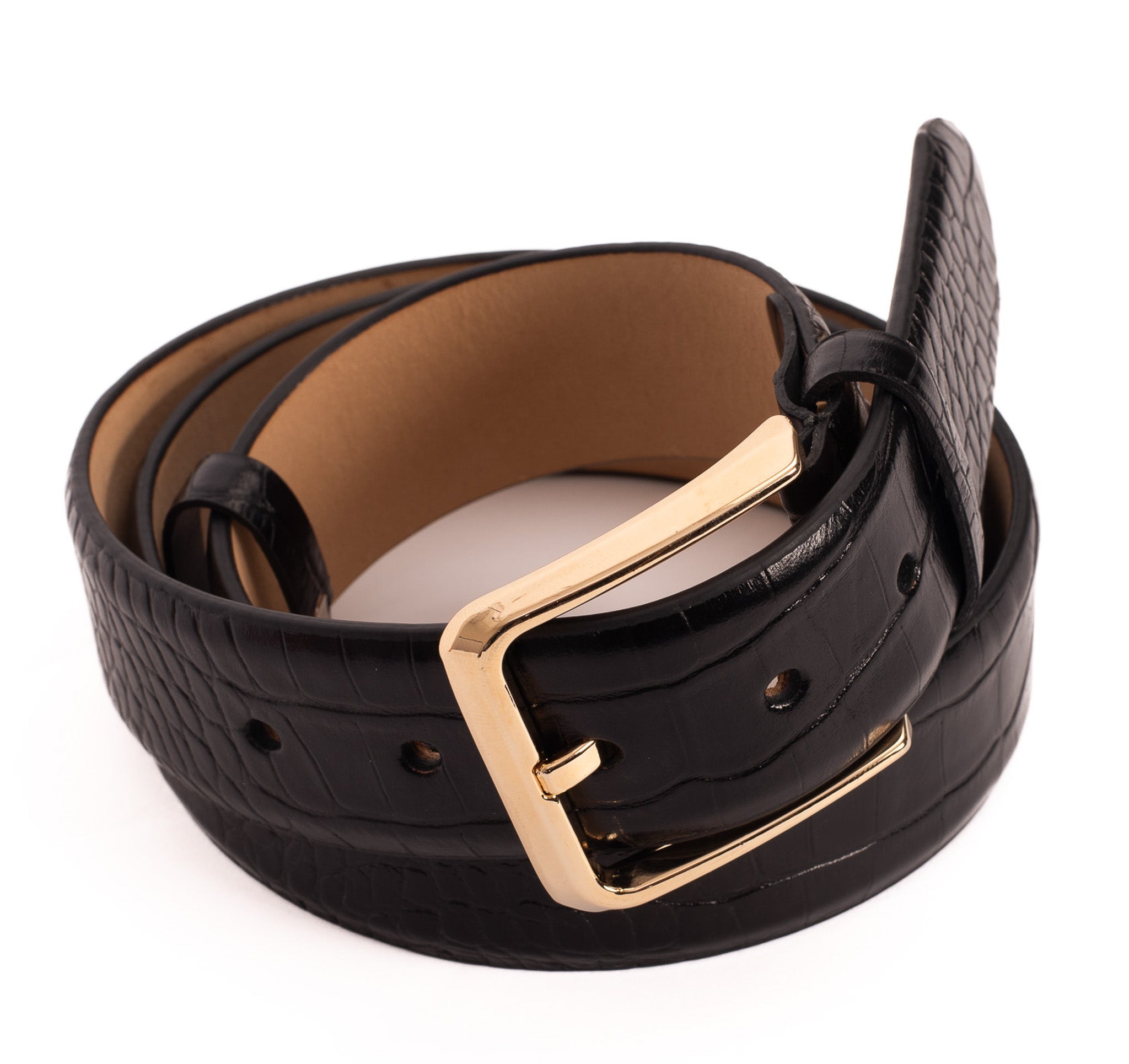 The Monaco Black Leather Belt Universal Fit