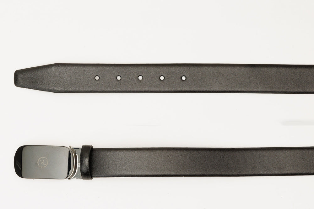 The Marzano Black Color Calfskin  Belt Fine Craftsmanship