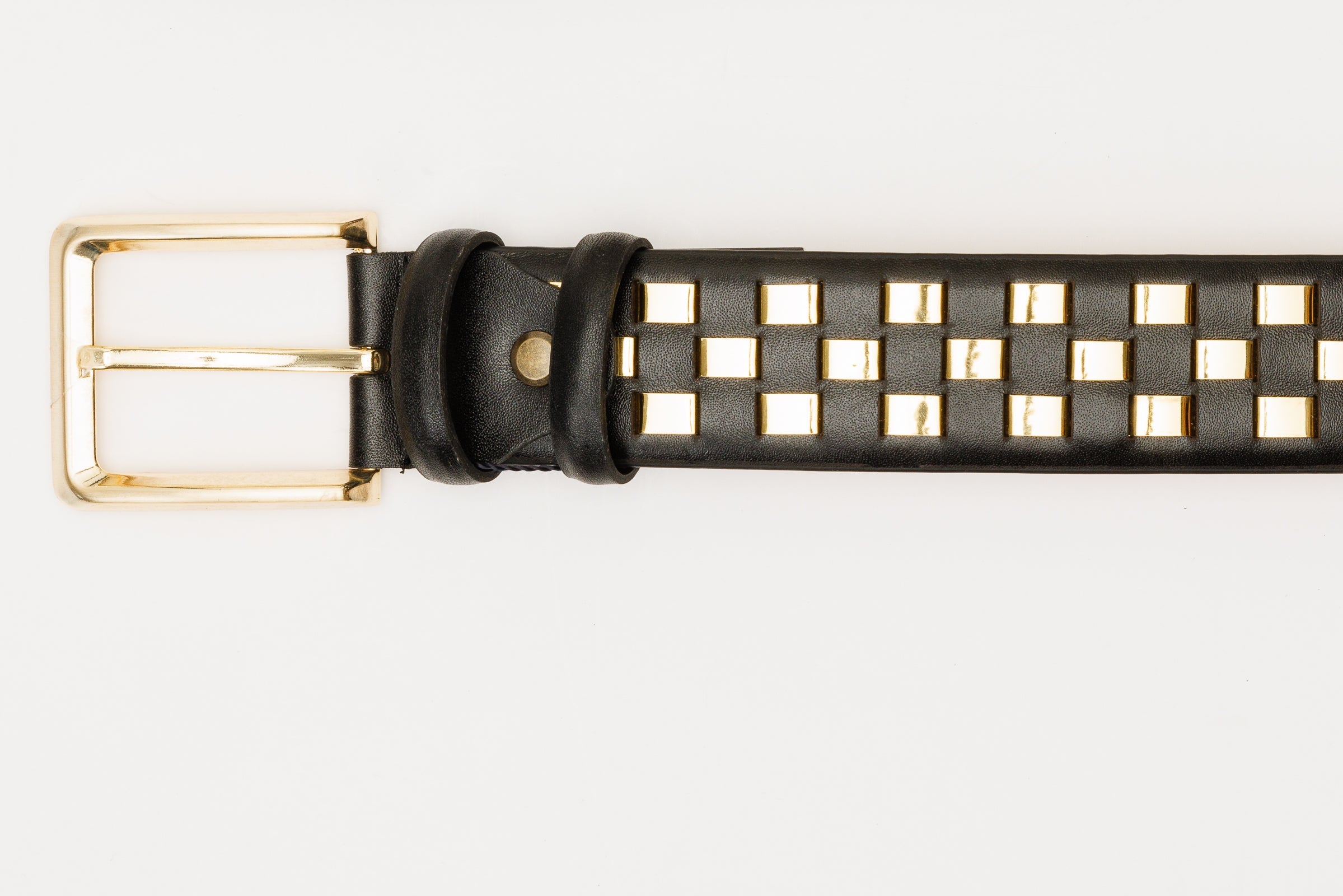 The Mackenzie Black Gold Woven Leather Belt Exclusive Style