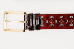 The Vicino Burgundy Leather Belt On Sale