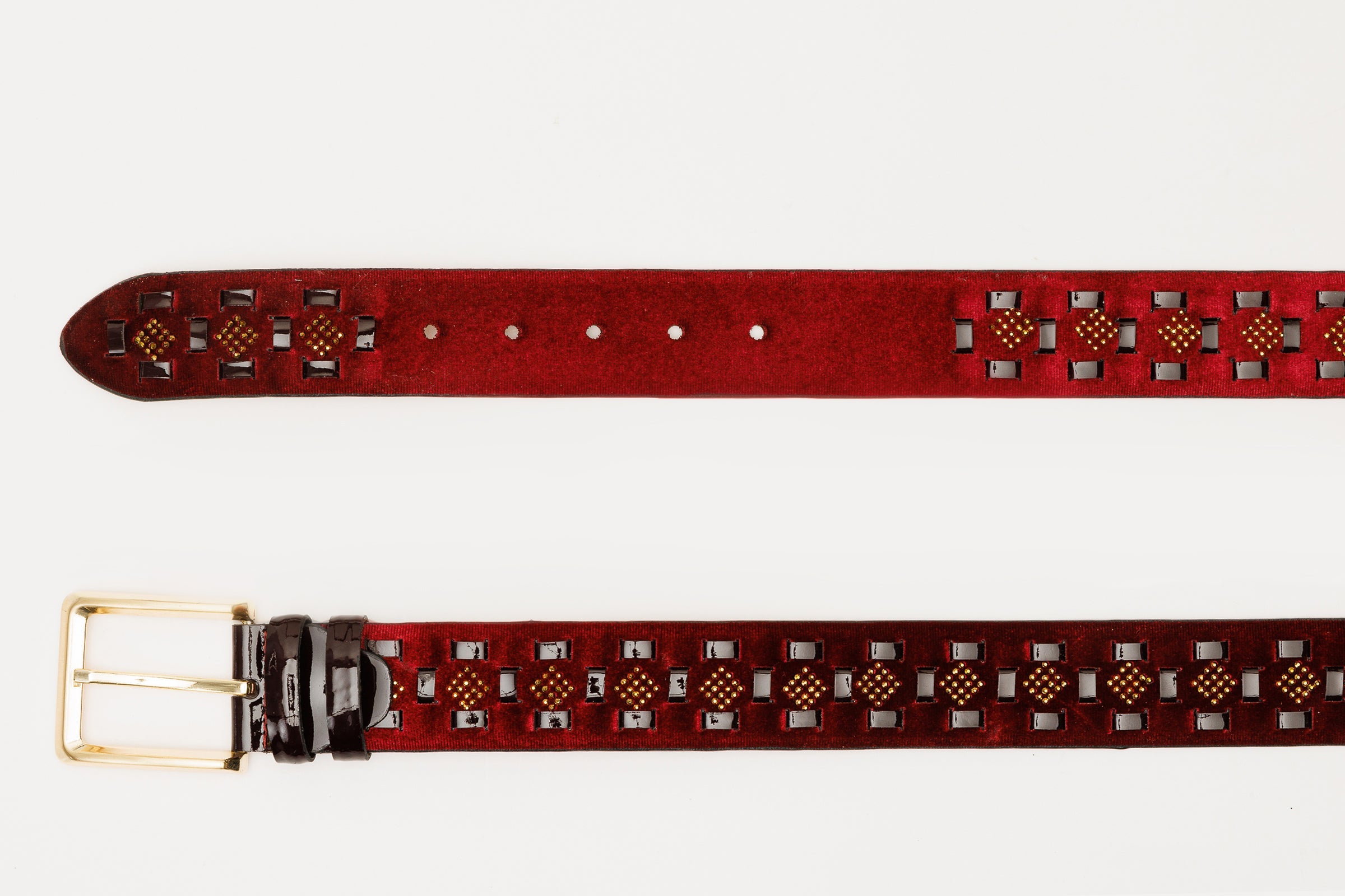 The Vicino Burgundy Leather Belt On Sale