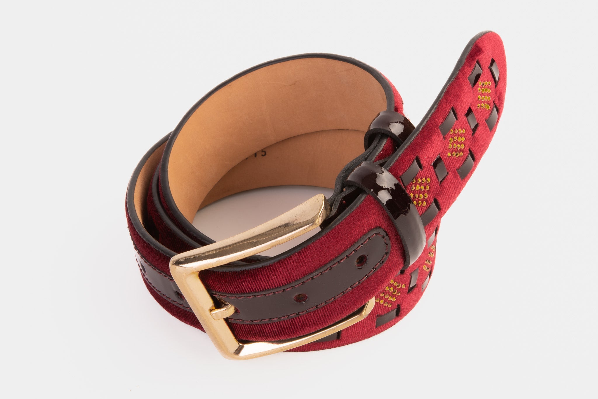 The Vicino Burgundy Leather Belt On Sale