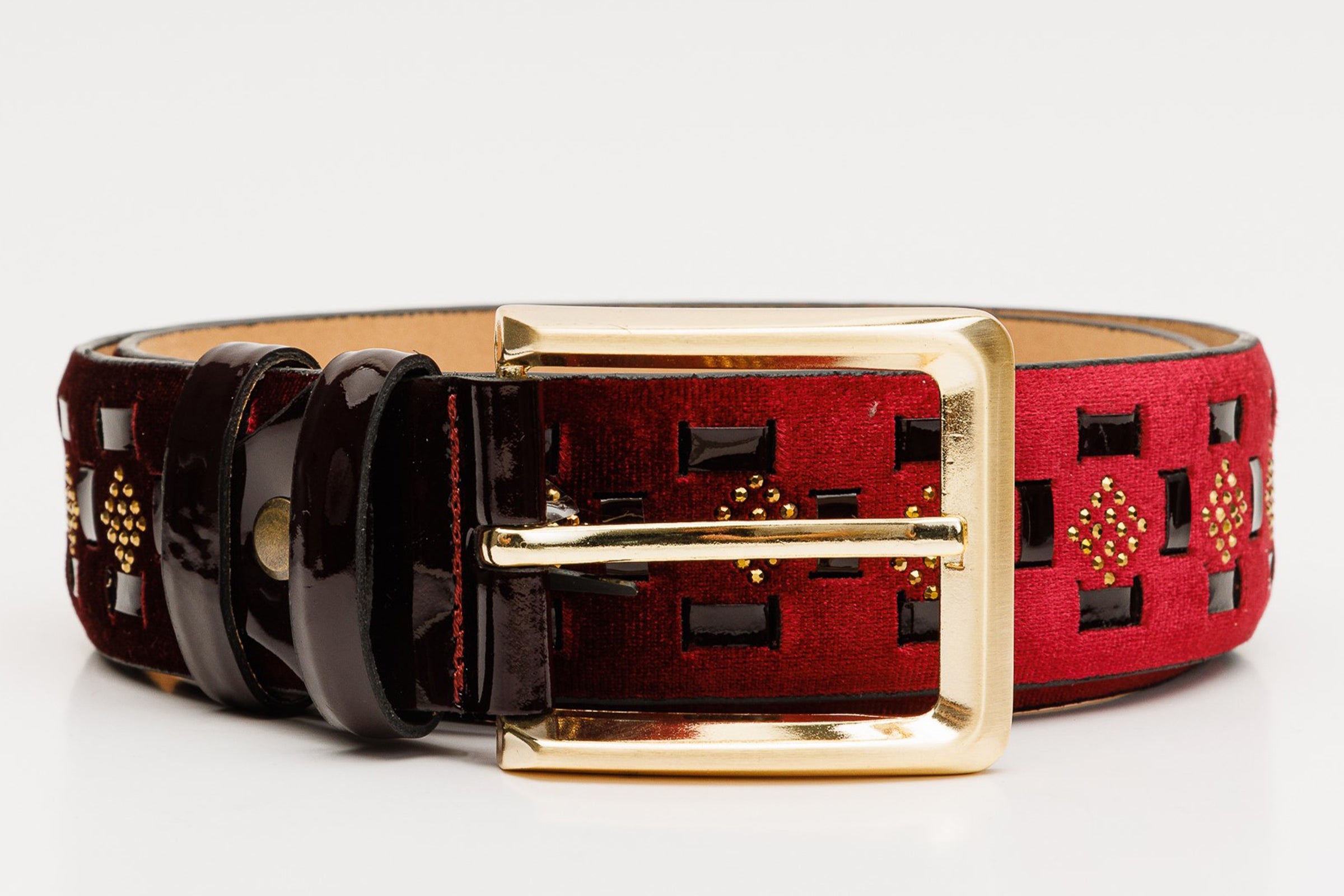 The Vicino Burgundy Leather Belt On Sale
