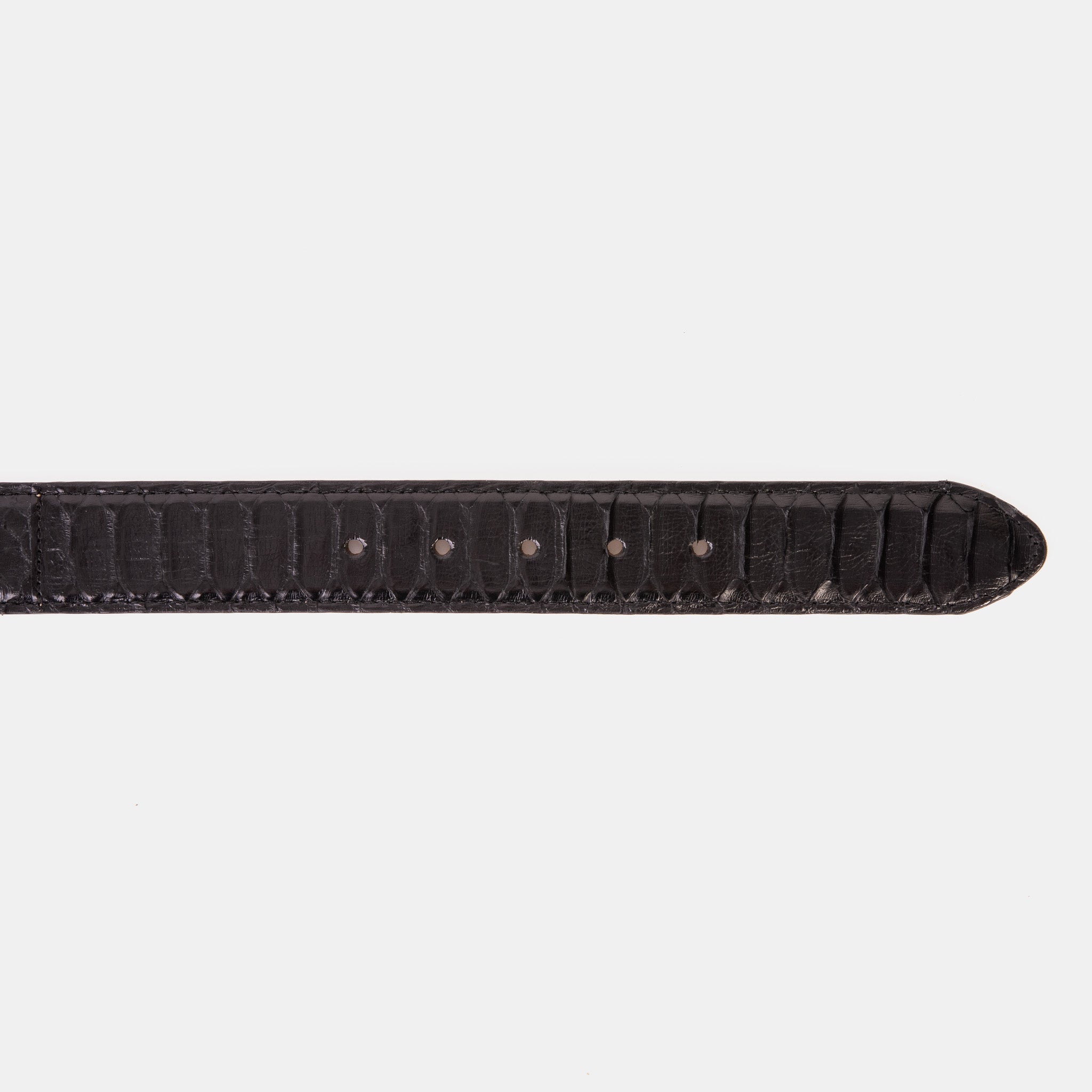 The Bethesda Black pythn Sneak Leather Belt For Sale