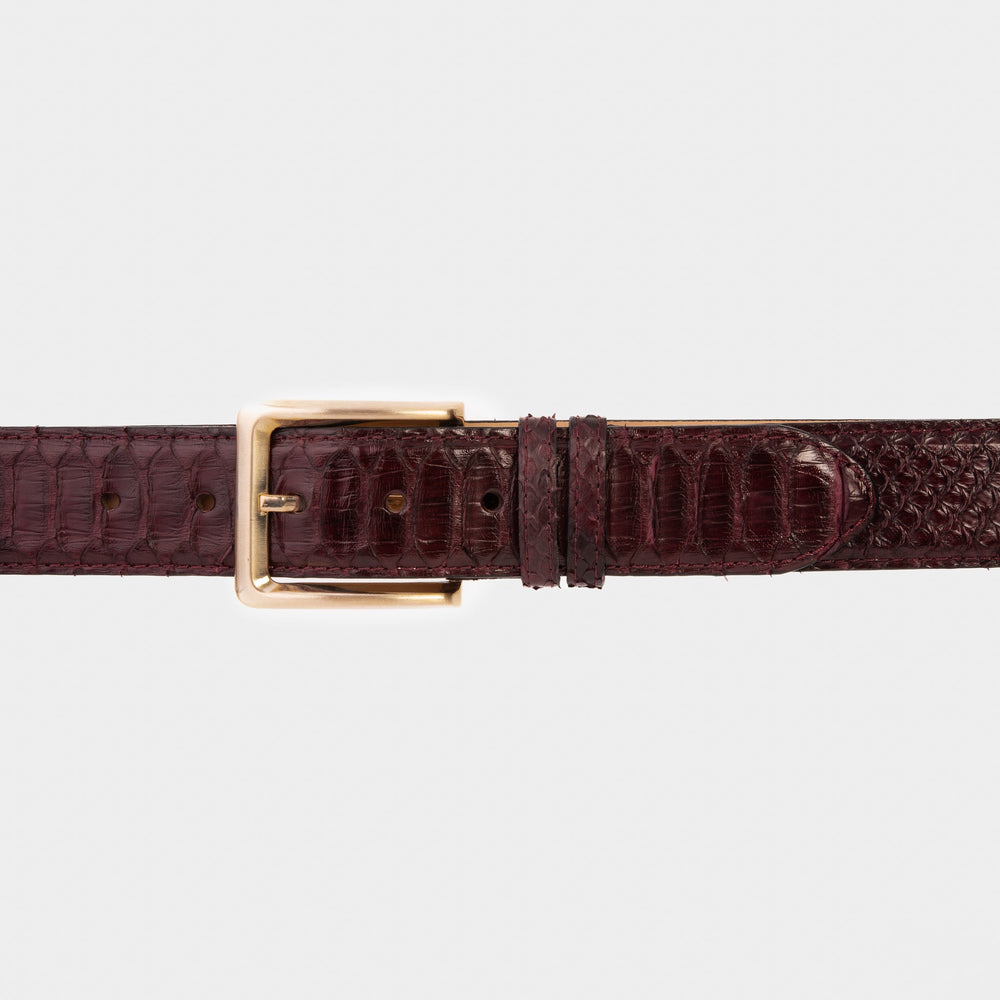 The Bethesda Burgundy pythn Sneak Leather Belt All New