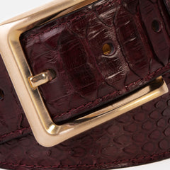 The Bethesda Burgundy pythn Sneak Leather Belt All New