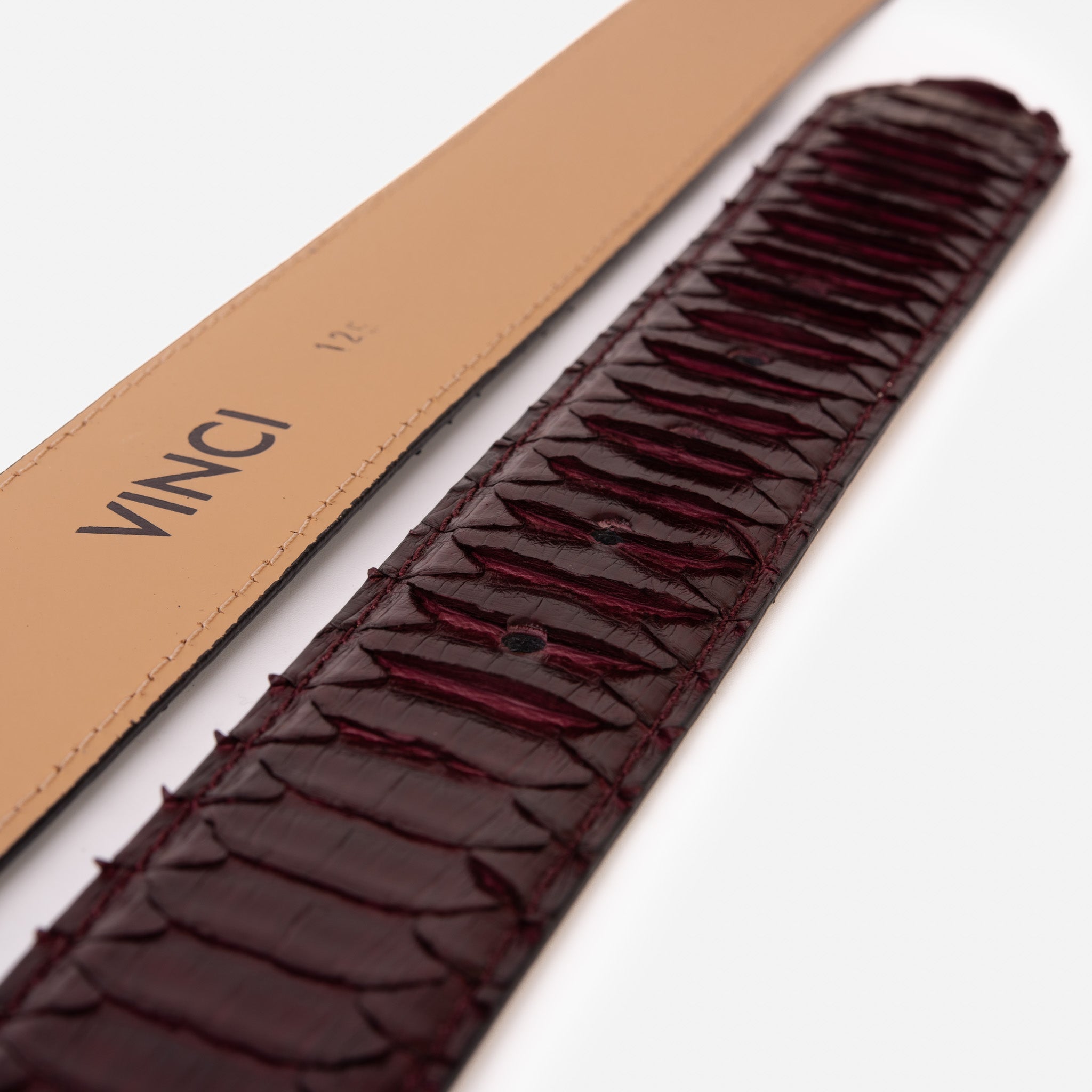 The Bethesda Burgundy pythn Sneak Leather Belt All New
