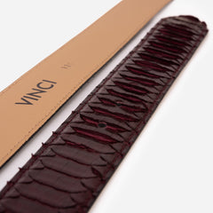 The Bethesda Burgundy pythn Sneak Leather Belt All New