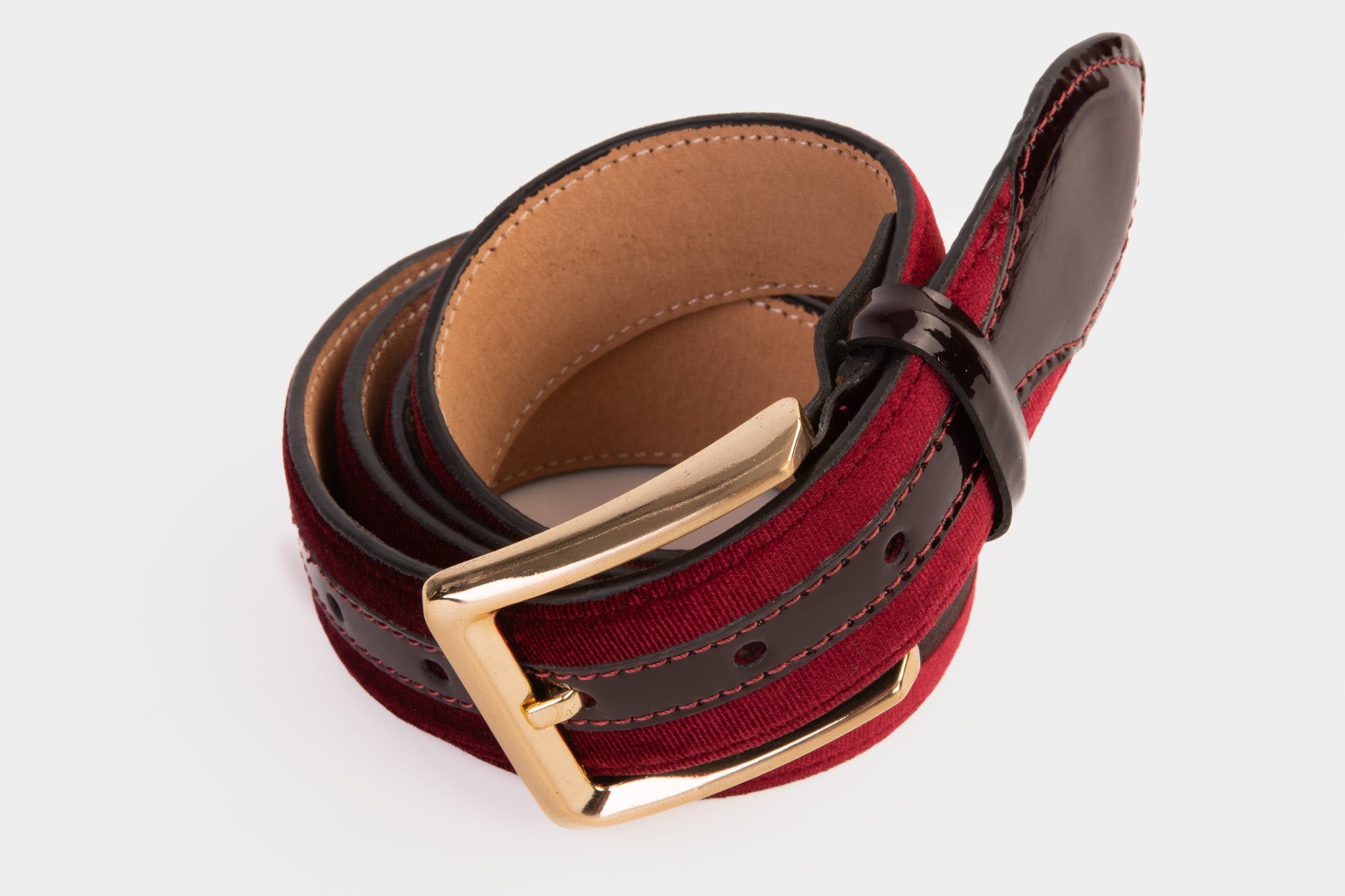 The Pontalto Burgundy Leather Belt Universal Fit