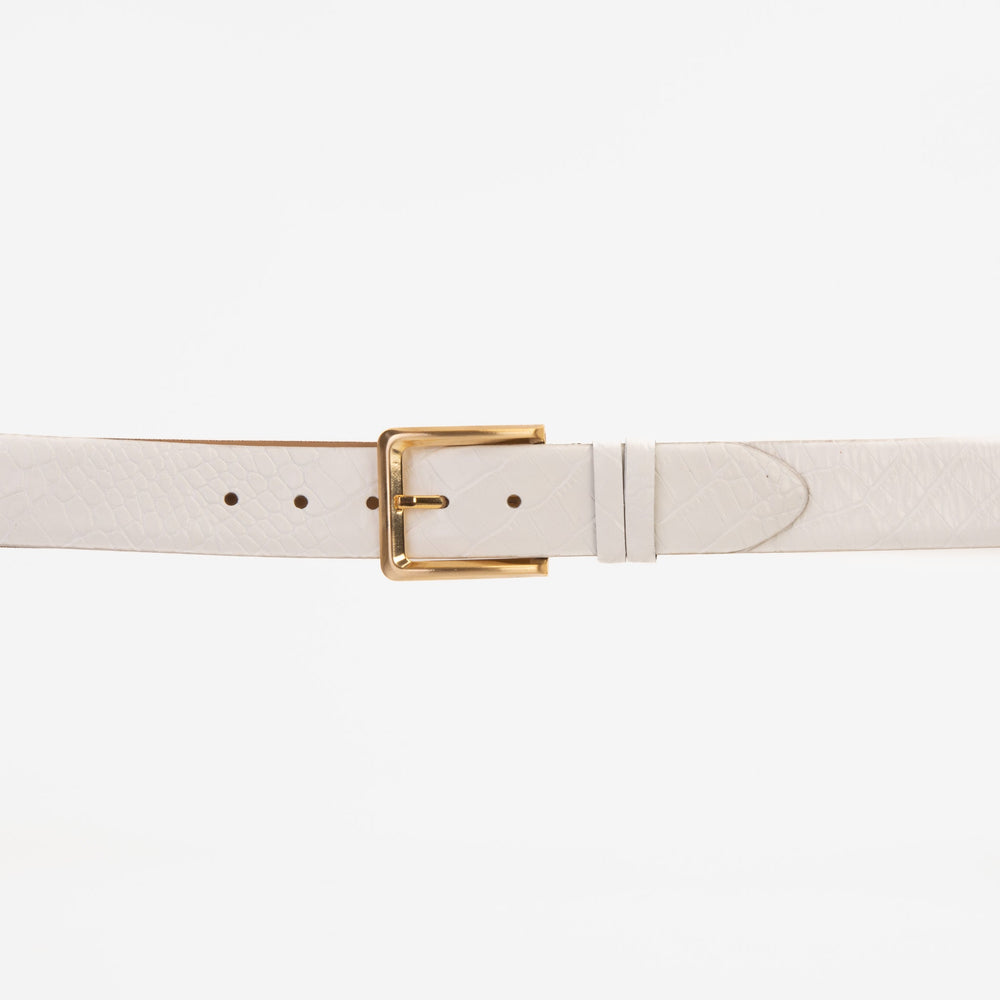 The Monaco White Leather Belt Fine Craftsmanship