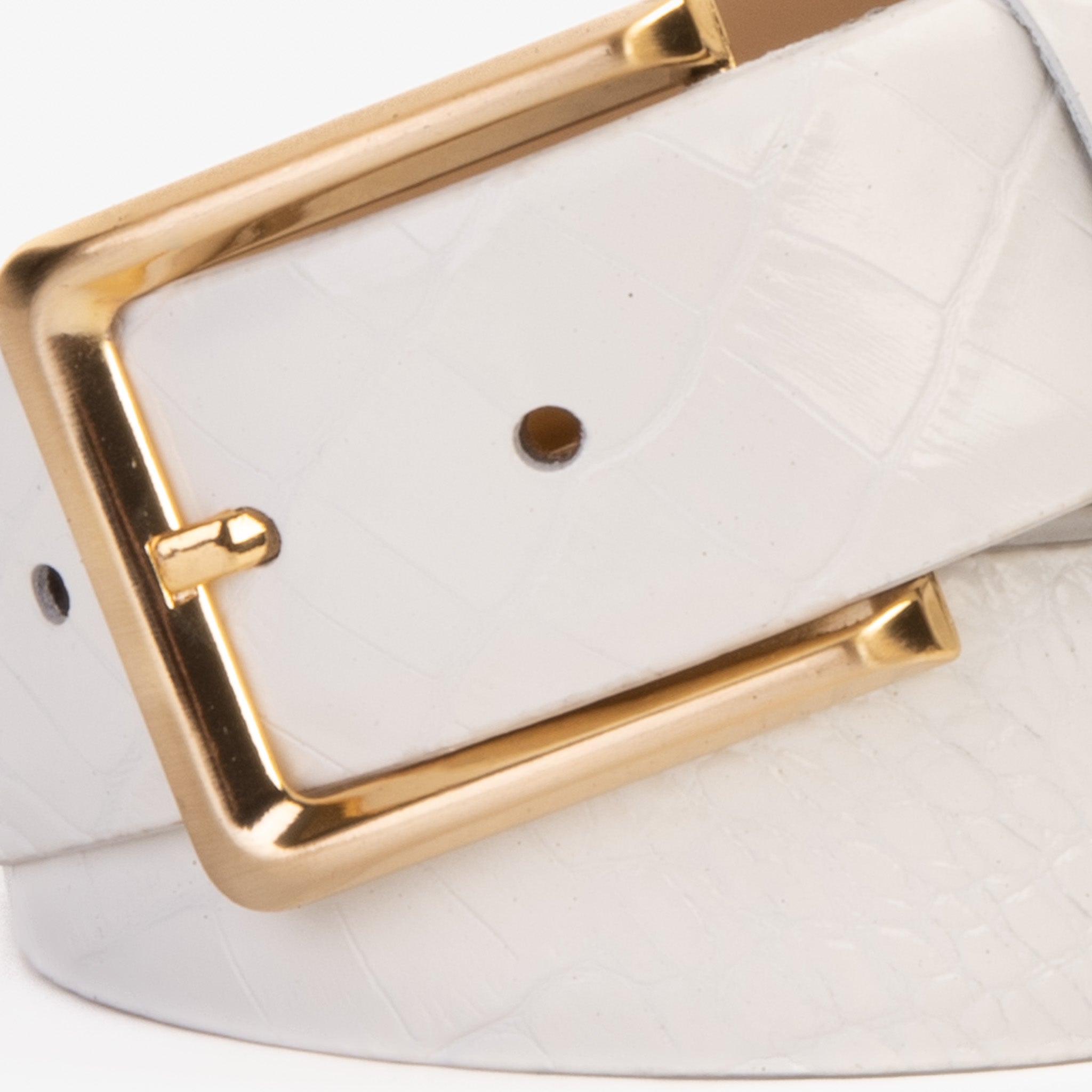 The Monaco White Leather Belt Fine Craftsmanship