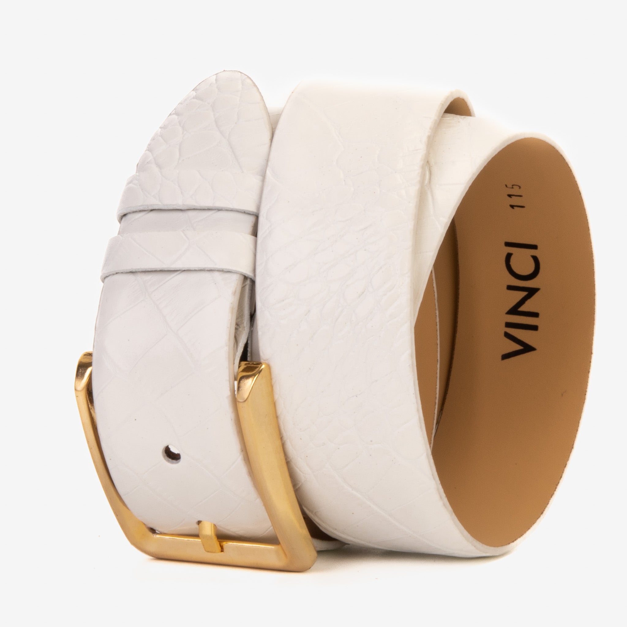 The Monaco White Leather Belt Fine Craftsmanship