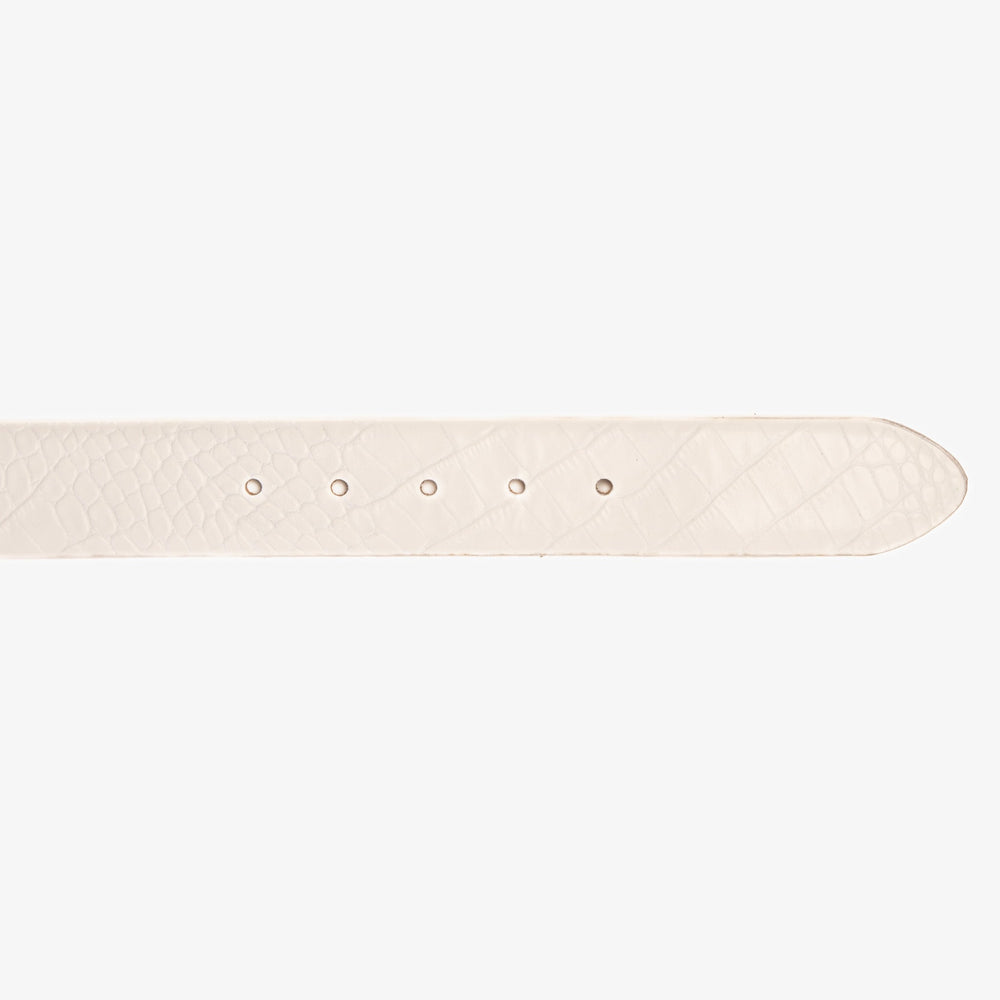 The Monaco White Leather Belt Fine Craftsmanship