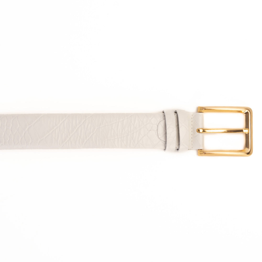 The Monaco White Leather Belt Fine Craftsmanship