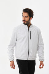 The Como Reversible White Black Leather Bomber Jacket Exclusive Style