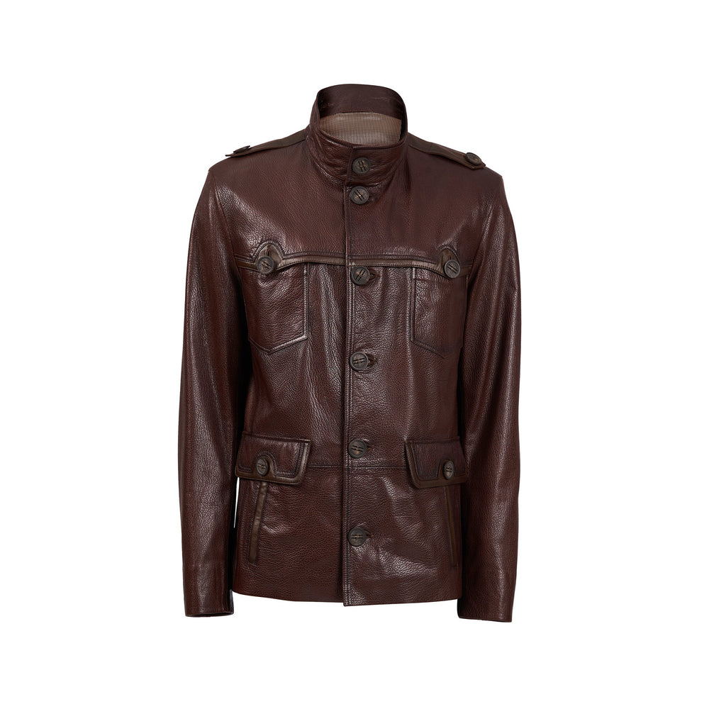 The Montclair Brown Leather Jacket On Sale