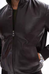 The Ardent Dark Brown Lambskin Leather Jacket All New