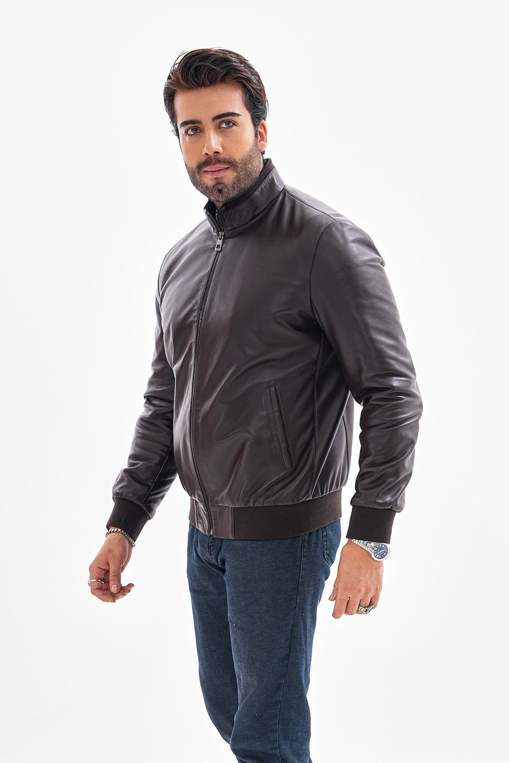 The Ardent Dark Brown Lambskin Leather Jacket All New