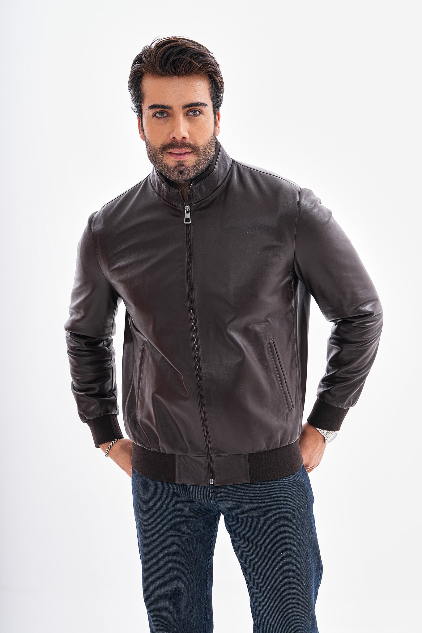 The Ardent Dark Brown Lambskin Leather Jacket All New
