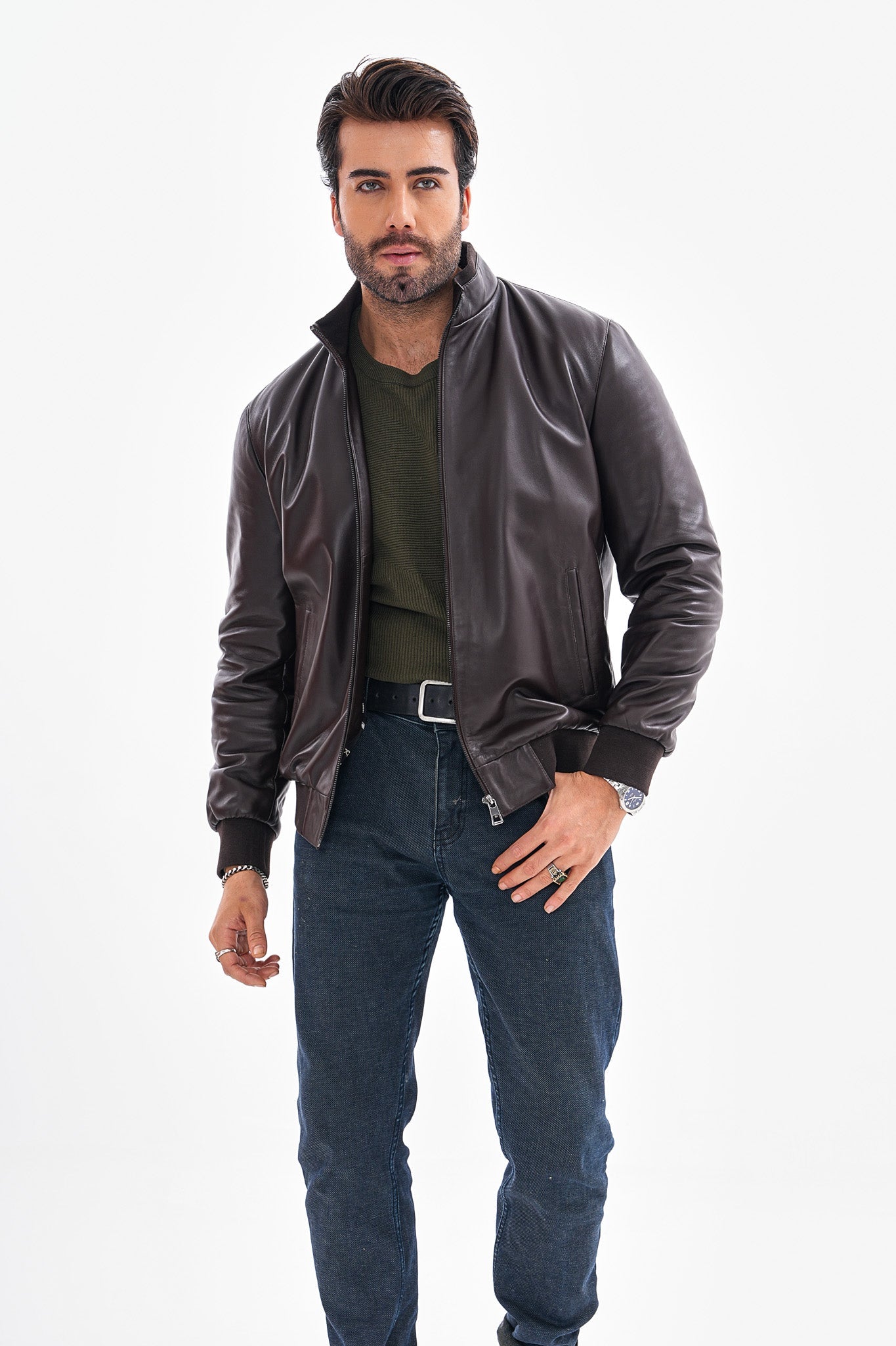 The Ardent Dark Brown Lambskin Leather Jacket All New