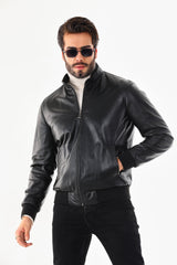 Monza Vintage Black Lambskin Leather Jacket Universal Fit