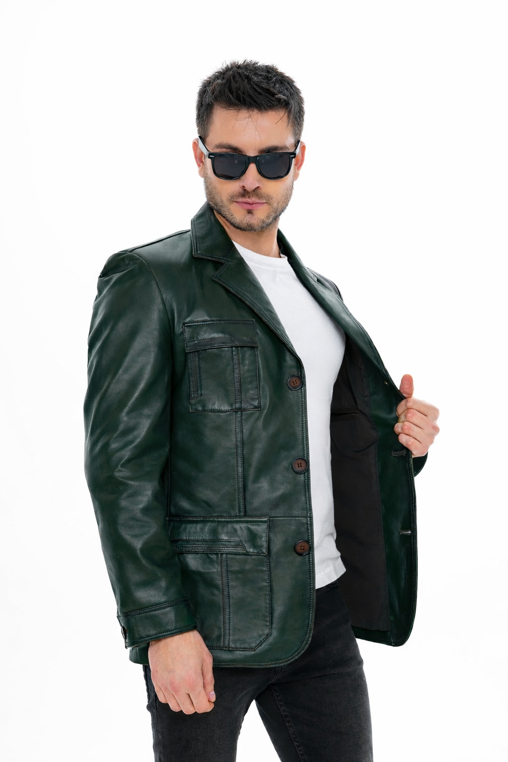 The Ravenna Green  Leather Jacket All New