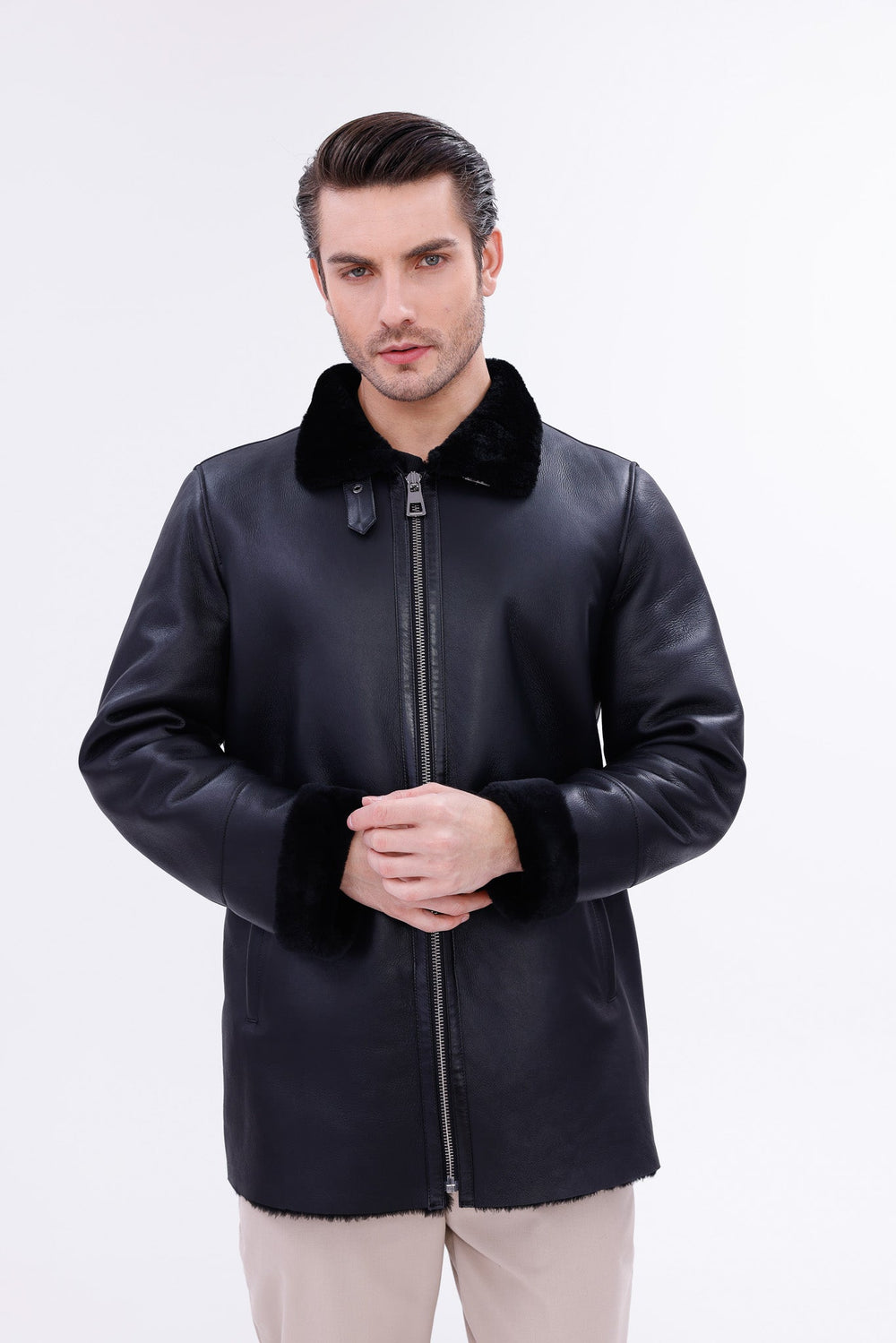 The Treviso Black Shearling Jacket Fine Craftsmanship