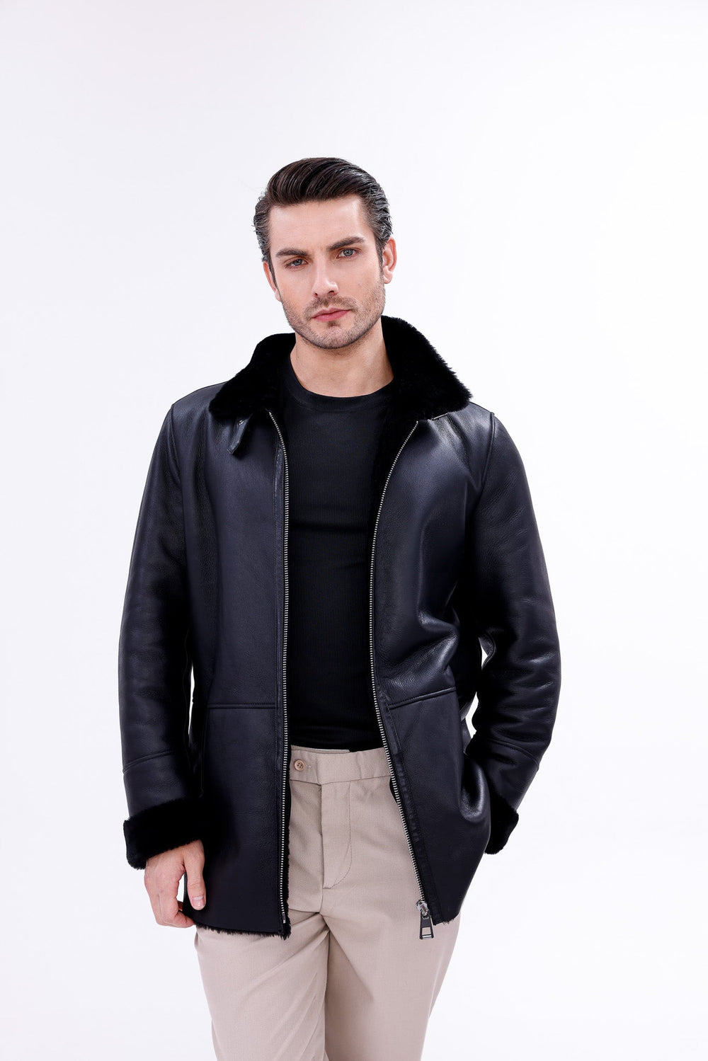 The Treviso Black Shearling Jacket Fine Craftsmanship