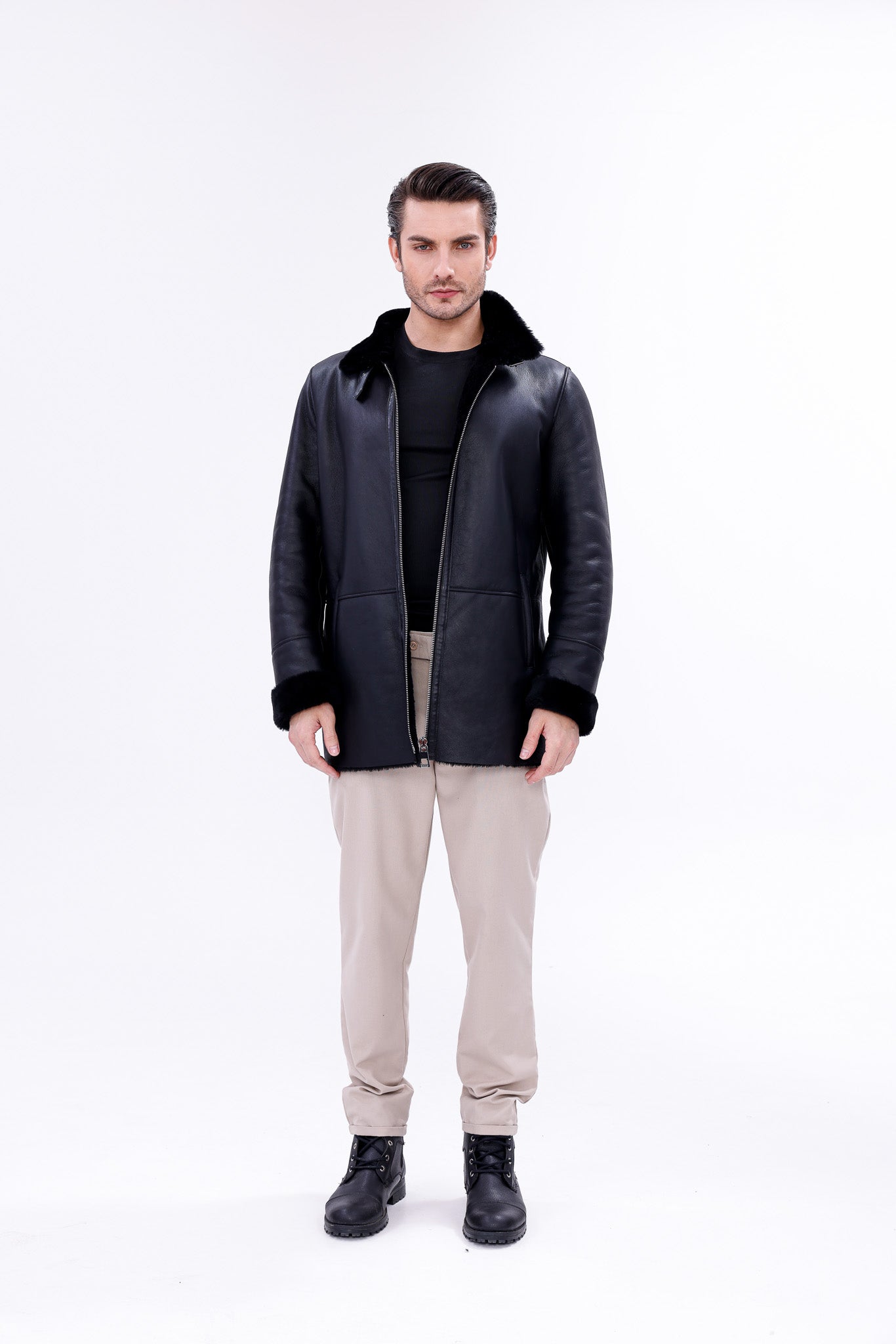 The Treviso Black Shearling Jacket Fine Craftsmanship