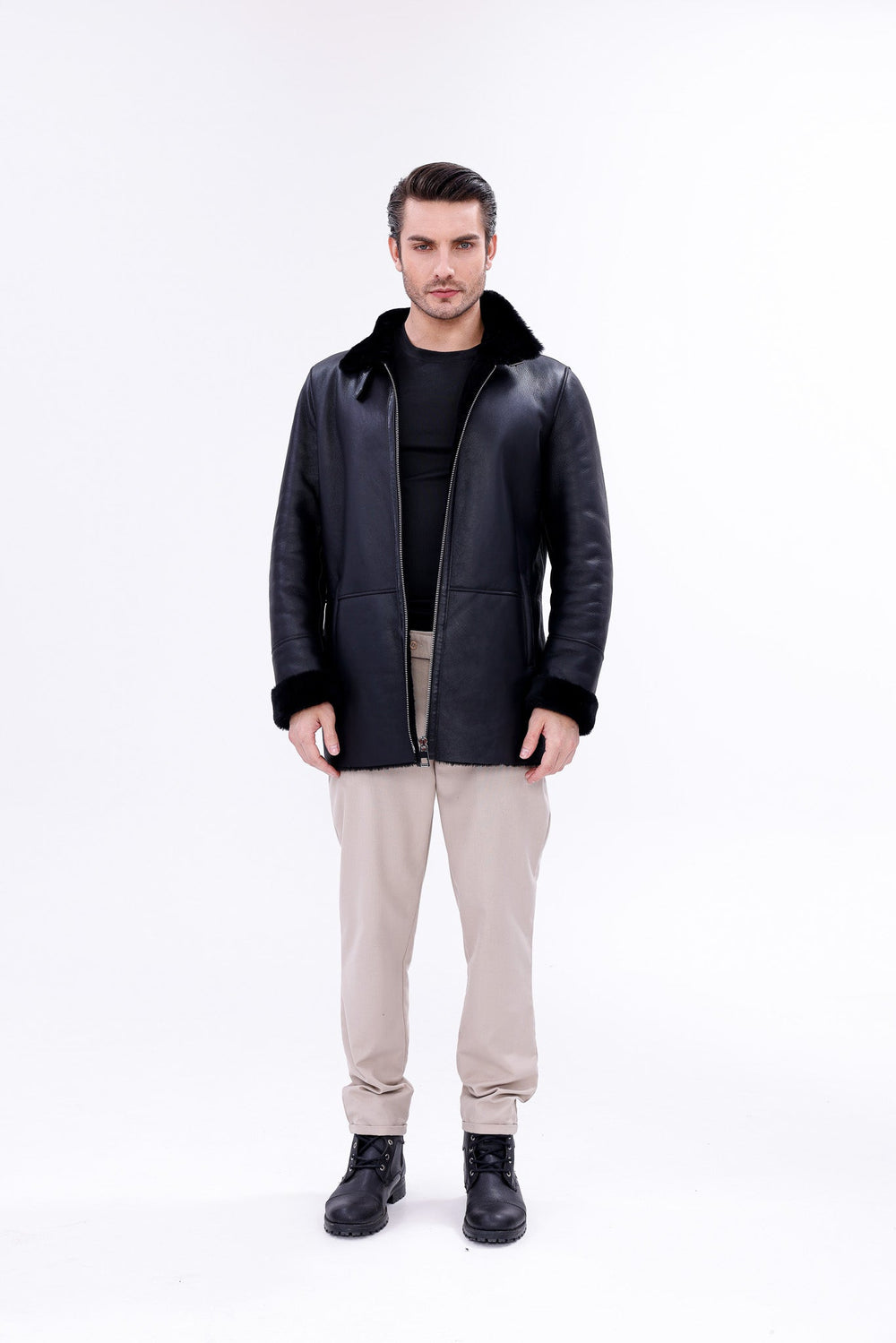 The Treviso Black Shearling Jacket Fine Craftsmanship