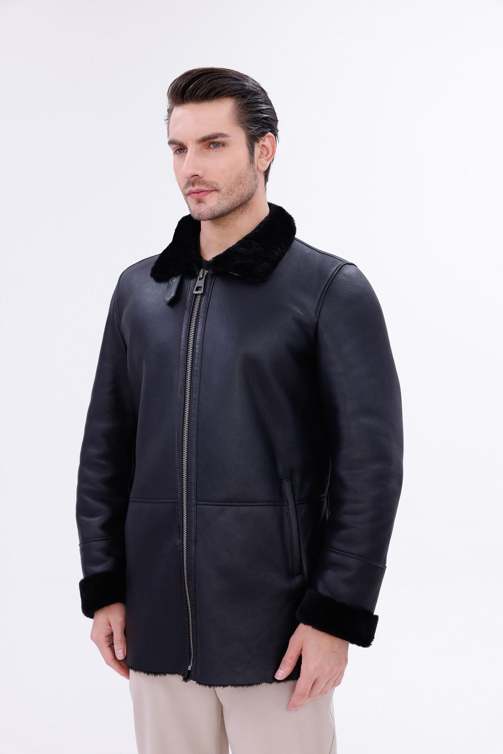 The Treviso Black Shearling Jacket Fine Craftsmanship