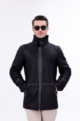 The Varese Black Shearling Jacket Exclusive Style