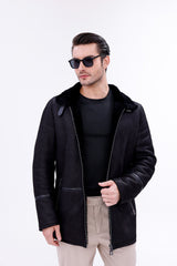 The Varese Black Shearling Jacket Exclusive Style