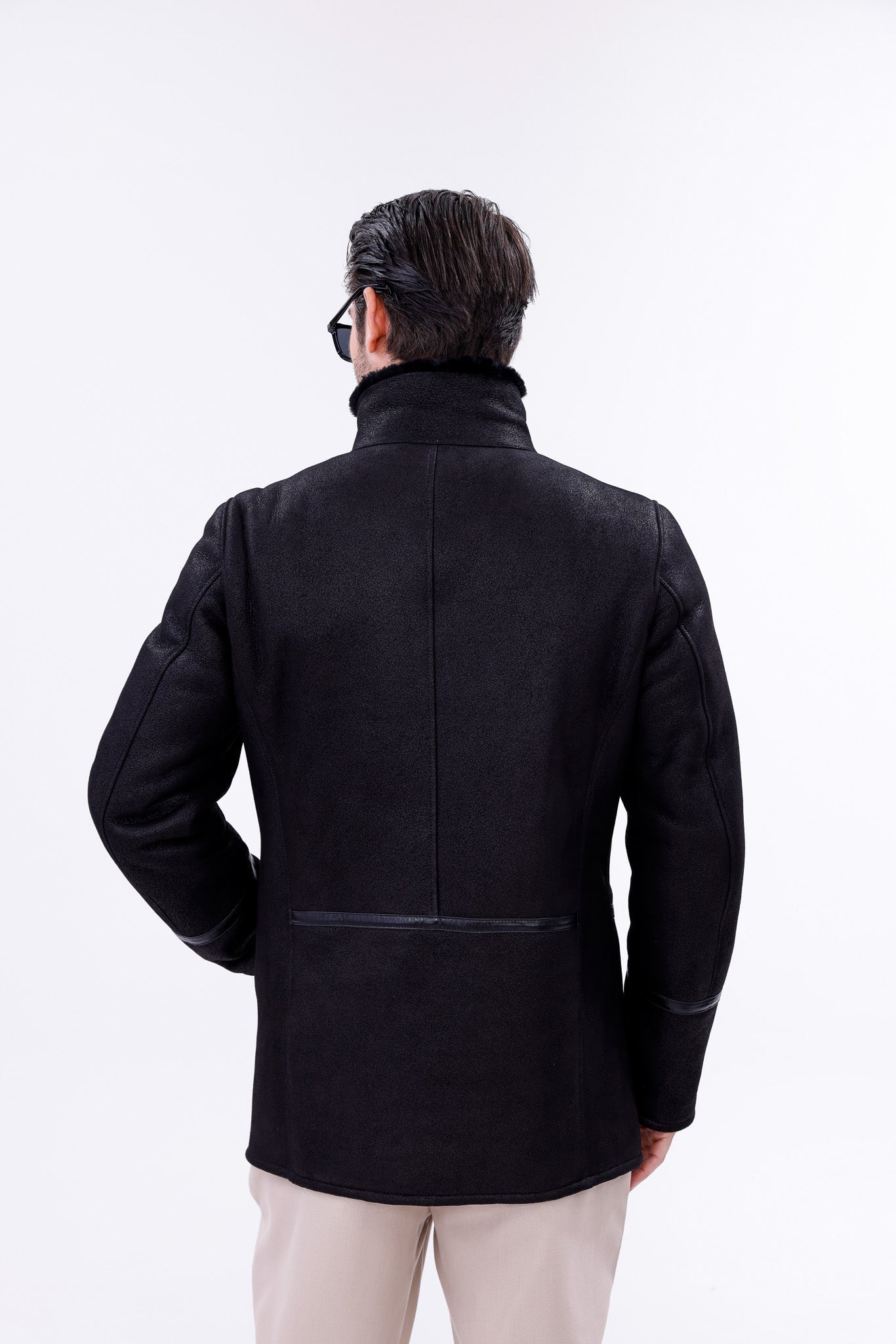 The Varese Black Shearling Jacket Exclusive Style