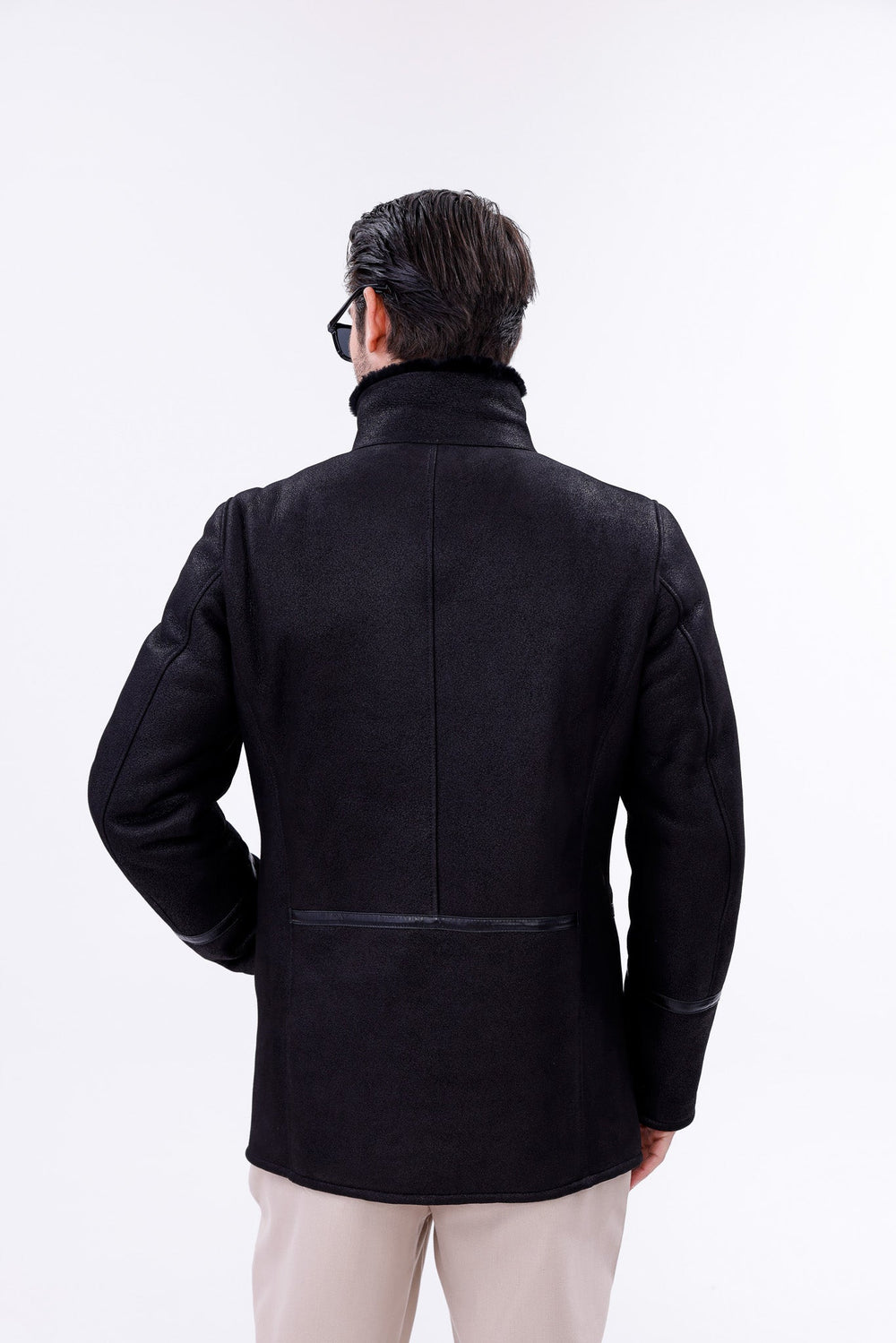 The Varese Black Shearling Jacket Exclusive Style