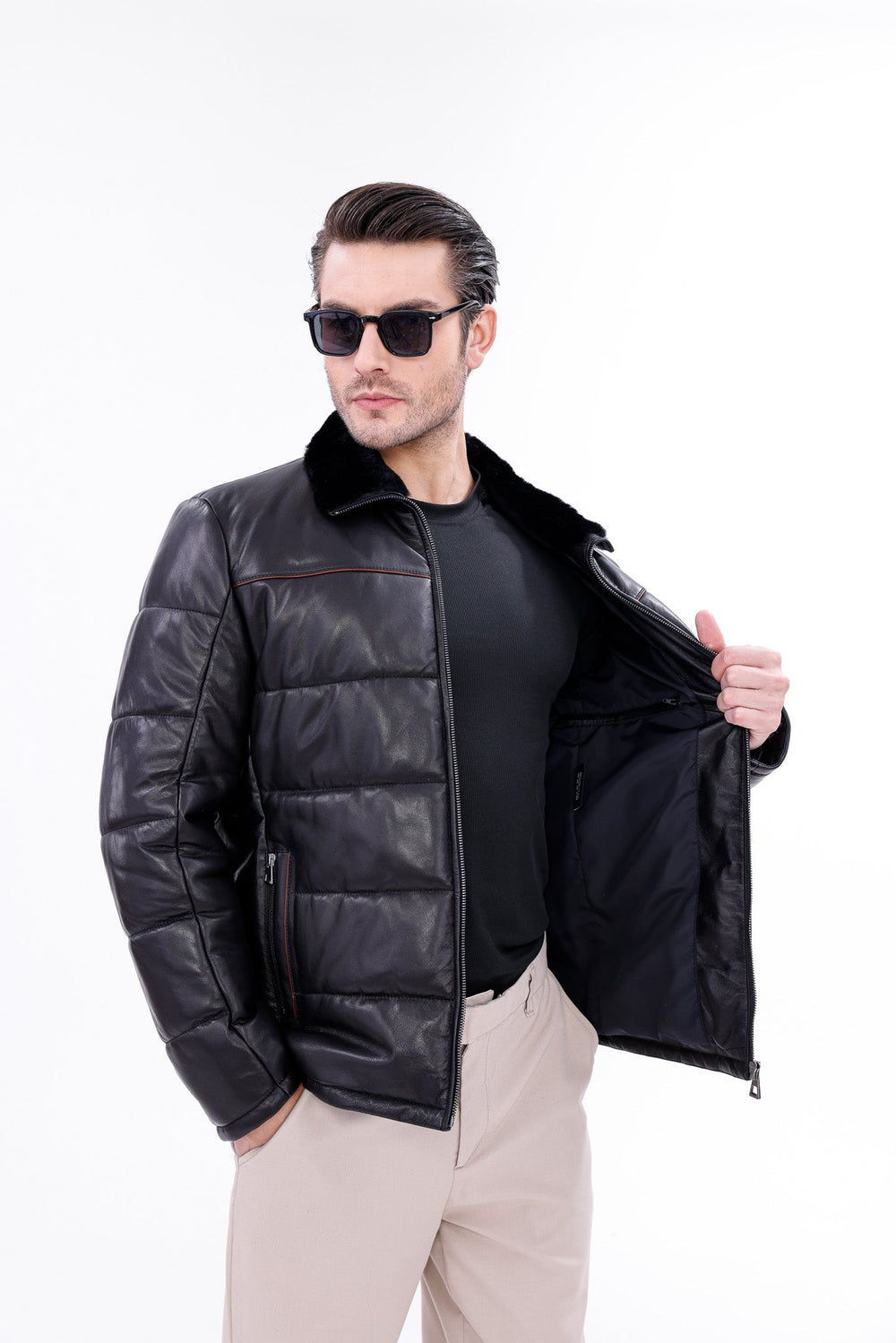 The Valtina Black Shearling Jacket On Sale